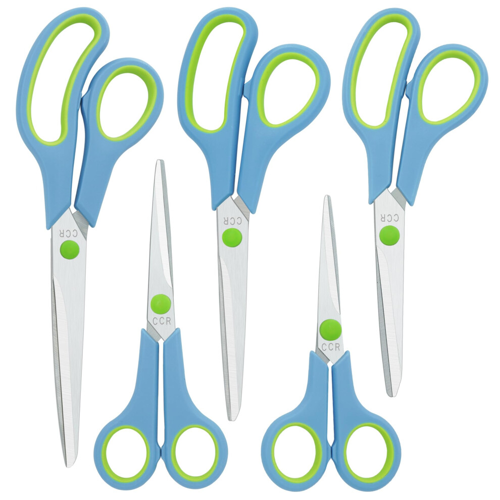 Scissors, Stainless Steel Scissors, Soft Grip Multi-Purpose Scissors, Suitable for Home, Office and School, 5 Set.