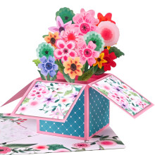 Pop Up Bouquet Cards, Mothers Day Pop Up Card, Mother's Day Card for Mom, Birthday Card for Her,Thank You Card for All Occasion with Note Card and