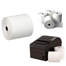 80 x 80mm x 12.7mm Thermal Paper Till Rolls Suitable for EPOS Epson, Star, Samsung, Bixolon, POS Terminals Pack OF1 Rolls ONLY,White
