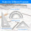 6 Pcs Geometry Set Aluminum Alloy Ruler Set Geometry Compass Set Math Ruler Geometry Tool Set Including Ruler, Protractor, Compass and Eraser for 5