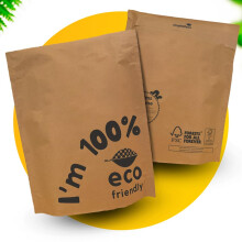 FSC Certified, Eco Friendly Paper Mailing Bags (14 x 17”) | 100% Recyclable Planet Positive Postage Bags | B Corp (Pack of 50)