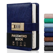 Password Book with Lock, WEMATE Password Book with Alphabetical Tabs 600+ Password Space, Internet Address, and Password Organizer Logbook with Lock,