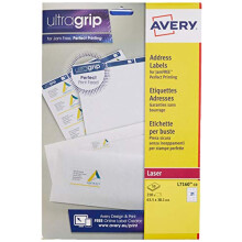 Self Adhesive Address Mailing Labels, Laser Printers, 21 Labels Per A4 Sheet, 210 Labels, UltraGrip (L7160-10), White