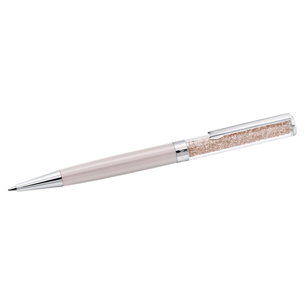 Crystalline Ballpoint Pen, Black Ink in Rose Gold Coloured Casing, Crystal Design, from the Crystalline Collection