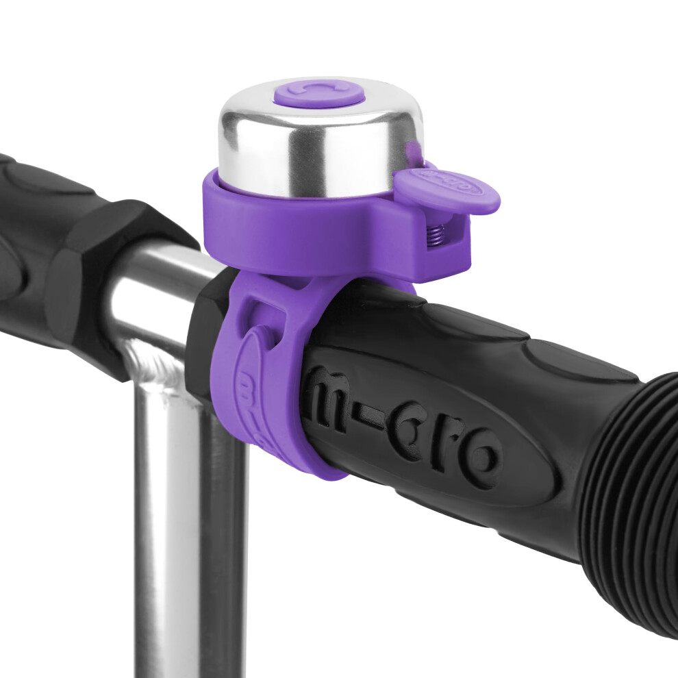 Scooters | Bike/Scooter Plain Handlebar Bell | Kids Bike Accessories | Loud | Waterproof | Boys & Girls | Purple