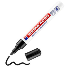 4095 chalk marker - black - 1 chalk pen - round nib 2-3 mm - medium-nib wet wipe pen for chalkboards, windows, glass, mirrors - liquid chalk marker