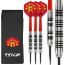 Officially Licensed Manchester United FC Flights with Red Dragon 24 Gram Tungsten Darts Set