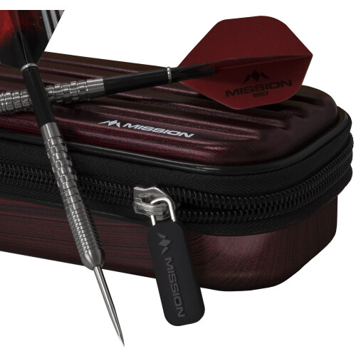 W124 ABS-1 | Slimline Darts Case with Metallic ABS, Deep Red 1