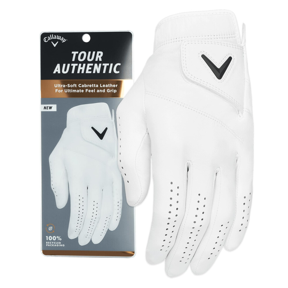 Golf 2022 Tour Authentic Glove (White, Standard XX-Large, Worn on Right Hand)