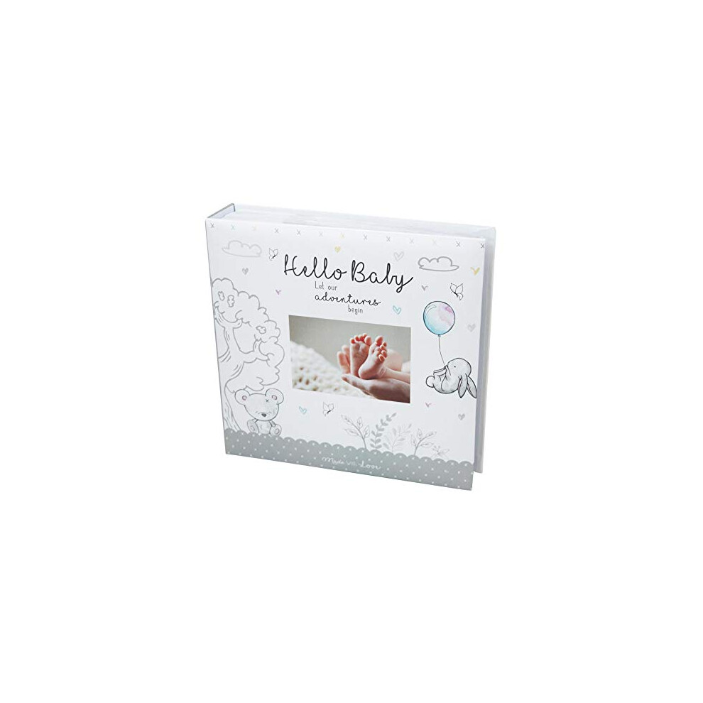 Baby First Photo Album 4X6'' 200 Photos Memo Unisex Birthday Christening White Widdle Celebrations