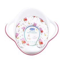 Soft Padded Toilet Seat, White/Pink Portable Potty Detachable Cushion, Easy Wipe Cleaning Anti Stick Lightweight 18m+ Toddler, Max Weight 25kg