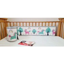 AiRoya Premium Mesh Cot Bumper for 2-Sided Solid End Cots, Double Layers Air Mesh for Extra-Padding, Breathable Safe, No Entanglement Risk, BS EN