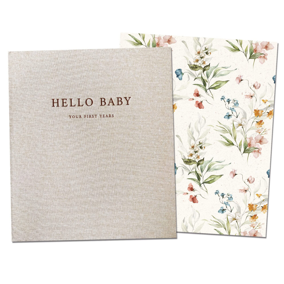 Baby Memory Book | Minimalist Baby First Year Keepsake For Milestones | Baby Books First Year Memory Book | Simple Baby Scrapbook For Girl Milestones Peachly