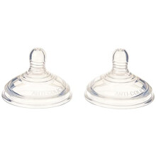 Advanced Anti-Colic Baby Bottle Teats, Breast-Like, Soft Silicone, Fast Flow, 6m+, Pack of 2