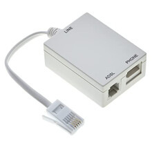 Tailed ADSL2+ Microfilter Filter And Splitter - With RJ11, Inline DSL Filter For Removing Noise From Telephone Or Fax Machine, BT Plug, BT Socket,