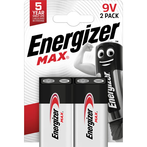 Energizer 9V Batteries, Max Alkaline Power, 2 Pack