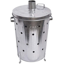 90 Litre Extra Large 90L Galvanised Metal Incinerator Recycle Garden Rubbish Fire Wood Burner Burning Leaves