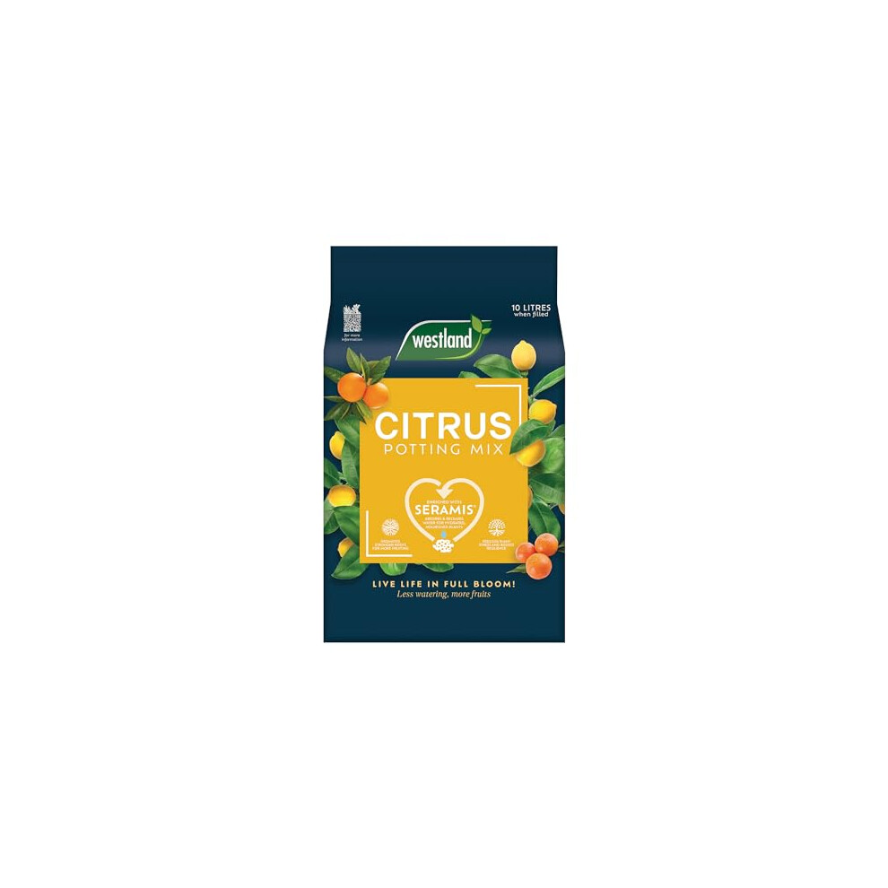 Westland Citrus Potting Mix 10L - Seramis Water-Management Granules, Perlite Drainage, Peat Free - Model 10200092 Brown