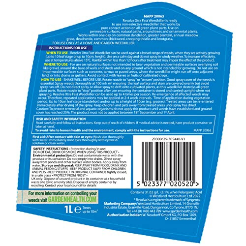 Resolva Xtra Fast Weedkiller RTU 1L 2