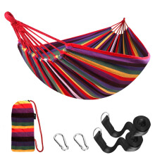 Cotton Hammock Comfortable Fabric with Tree-friendly Straps, Durable Portable Hammock with Travel Bag,Perfect for Garden Camping Outdoor/Indoor Patio