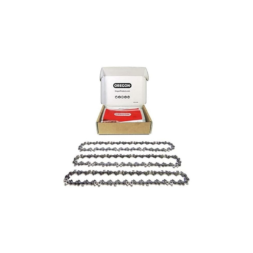 Oregon 3-Pack Chainsaw Chain For 14-Inch (35 Cm) Bar -52 Drive Links – Low-Kickback Chain Fits Husqvarna, Mcculloch, Ryobi, Bosch And More (91P052x3)