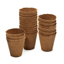 20pc Fibre Seedling Pots for Starting Off Most Plants, Flowers & Vegetables - Biodegradable and Naturally Strong