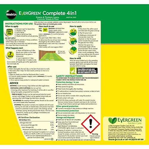 Miracle-Gro EverGreen Complete 4-in-1 SPREADER - 100 m2 1