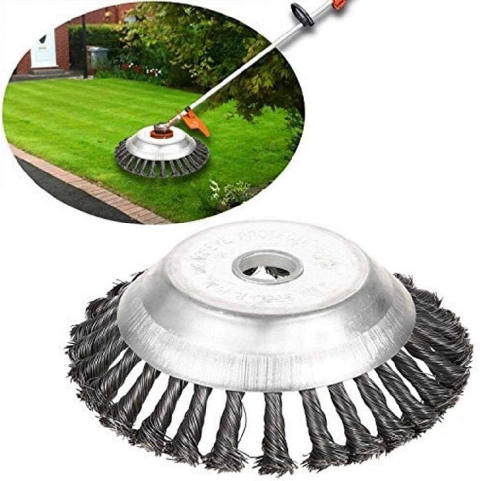 150mm Cone Knotted Wire Grass Trimmer Cutter Head, Metal Lawn Mower Weeding Tray for Brushcutter Attachment