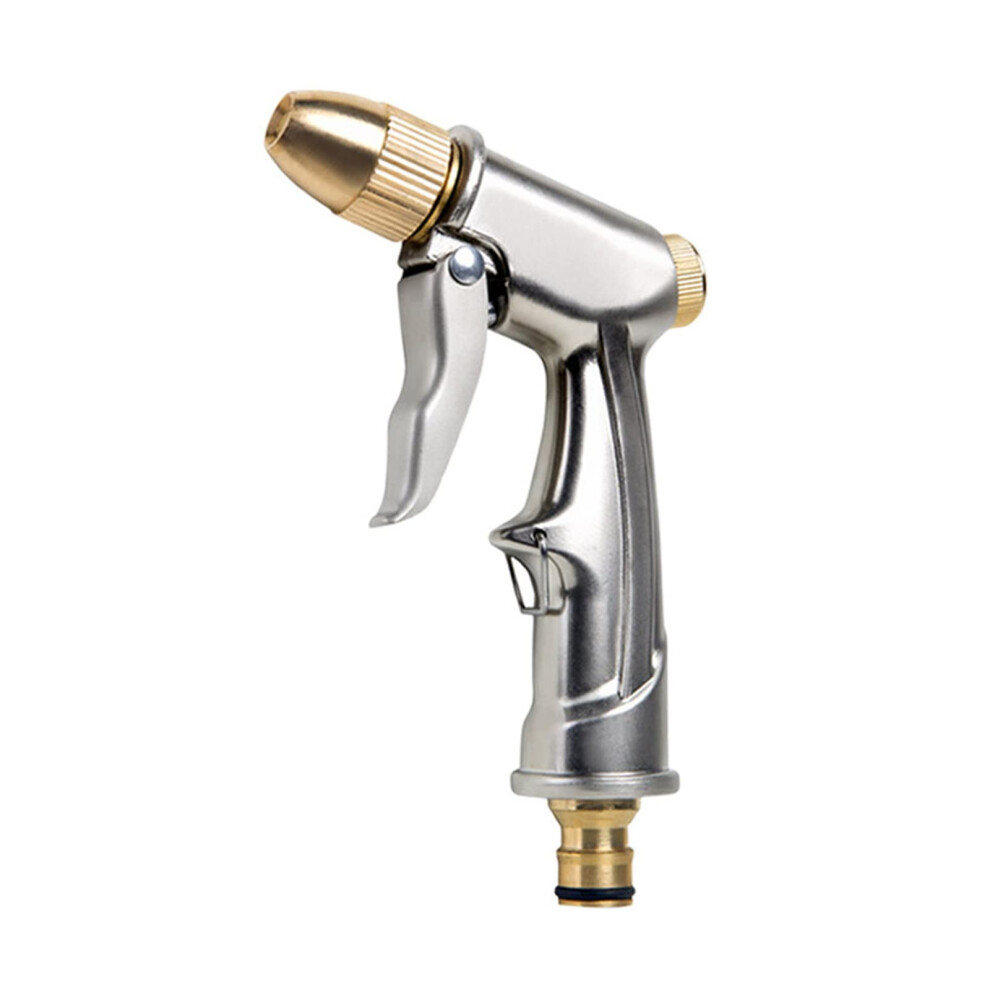 Garden Hose Spray Gun with Brass Nozzle, Metal Water Gun Garden Hose Nozzle Metal High Pressure Water Hose Pipe Spray Gun for Car/Pet Washing, Plants