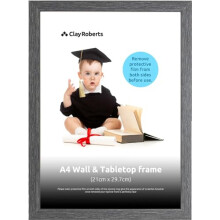 A4 Frame, Photo Frame, Dark Grey, A4, Picture Frame, Certificate Frame, Art Print Poster Frame, Freestanding and Wall Mountable, 21cm x 29.7cm Picture
