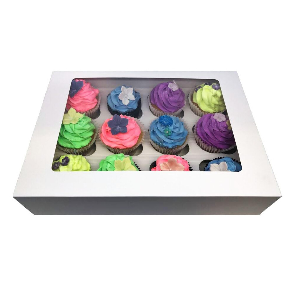 Larryroo Hole Cavity Windowed Cupcake Boxes With Removable Inserts (5) Size 12