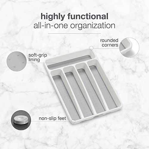 Mini In Drawer Silverware Tray, White 2