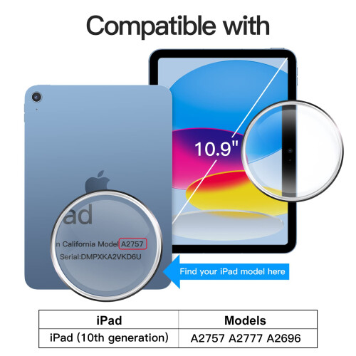 Protetor de tela JETECH para iPad 10 (10,9 polegadas 2022 Modelo 10    gera      o) 9H Filme de vidro temperado HD Clear 2-Pack 1