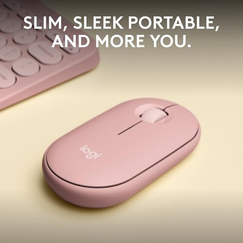 Logitech Pebble Mouse 2 M350s Slim Bluetooth Wireless Mouse, Portable, Lightweight, Customisable Button, Quiet Clicks, Easy-Switch for Windows, macOS, iPadOS, 1
