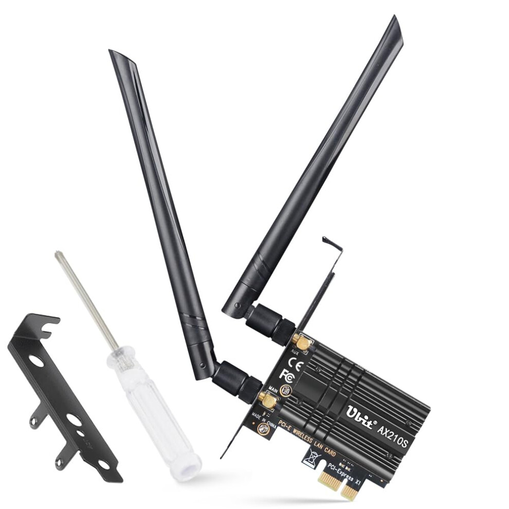 Wifi Card, Ubit Tri-Band 5400Mbps Wifi 6E 6Ghz Pcie Wifi Card, Bt 5.2, Ax210 Wireless Wlan Adapter With Mu-Mimo,Ofdma,Ultra-Low Latency, Supports 760627780883