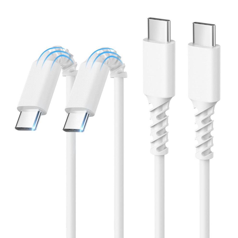 USB C to USB C Cable, 100W [2Pack 1M+2M] USB Type C lead Fast Charge C to C Charger Cable for iPhone 15/15 Pro, MacBook Pro 2020, iPad Pro/Air,