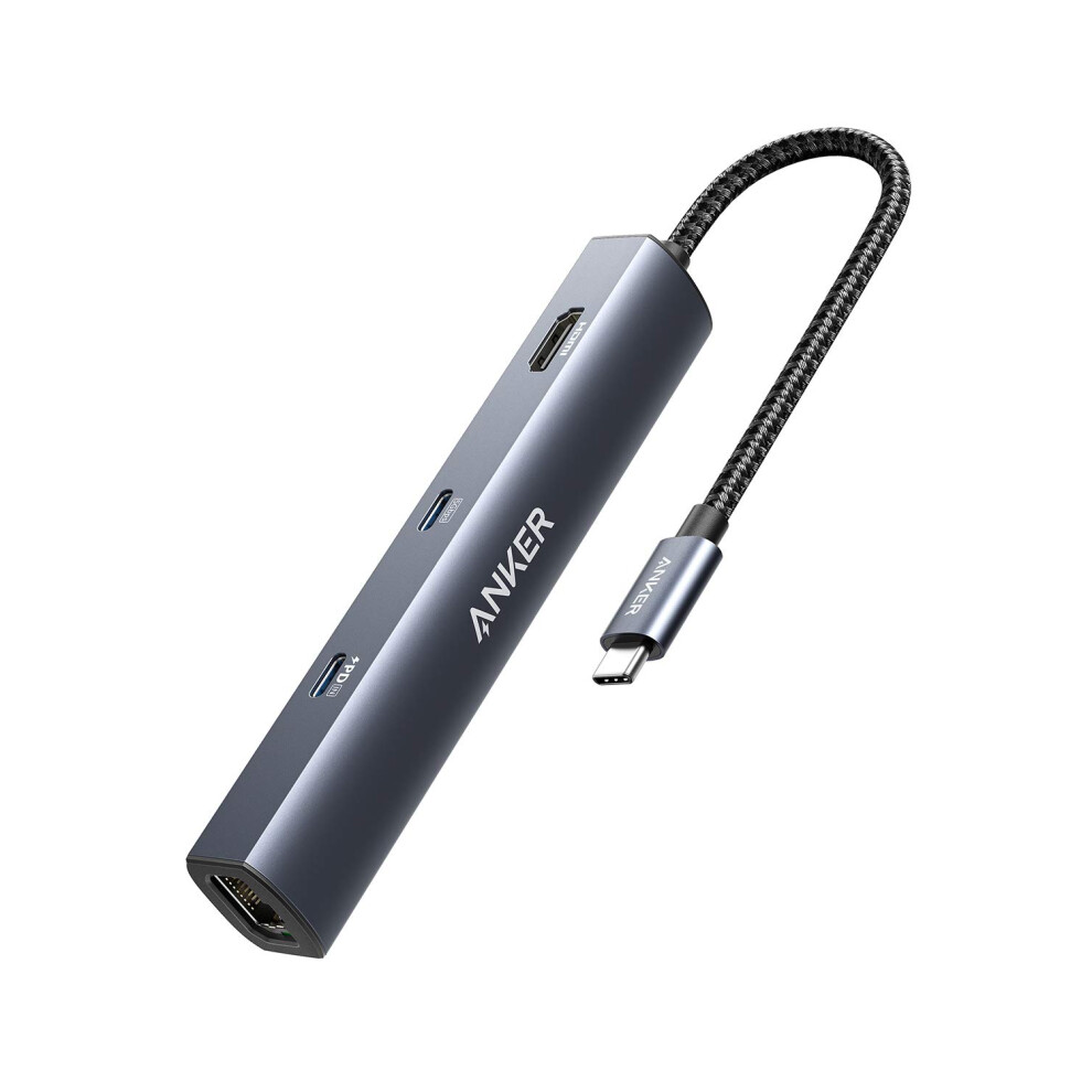 Anker Usb C Hub, Powerexpand 6-In-1 Usb C Pd Ethernet Hub With 65W Power Delivery, 4K Hdmi, 1Gbps Ethernet, Usb-C Data Port, 2 Usb 3.0 Data Ports, For