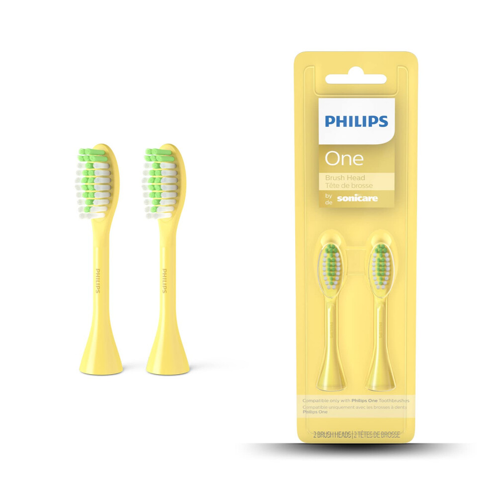 Bh1022/02 One Electric Tooth Brush Brush Head, Yellow, 2 Count, Pack of