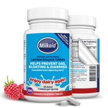 Lactase Enzyme Chewable Tablets for Lactose Intolerance Relief | Prevents Gas, Bloating & Diarrhoea | Fast Acting Dairy Digestive Supplement | Gluten
