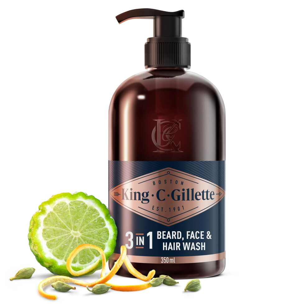 Gillette Beard Shampoo & Face Wash, 350 Ml, With Coconut Water, Argan Oil & Avocado Oil, Helps Beard Growth