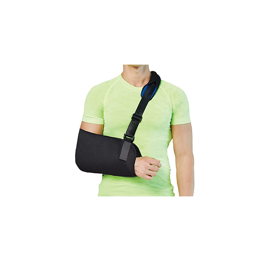 Universal Arm Sling, Shoulder Immobilizer with a Foam Neck Pad for Women, Men, Teenager, Adjustable Arm Support Strap for Broken Wrist, Elbow, Arm,