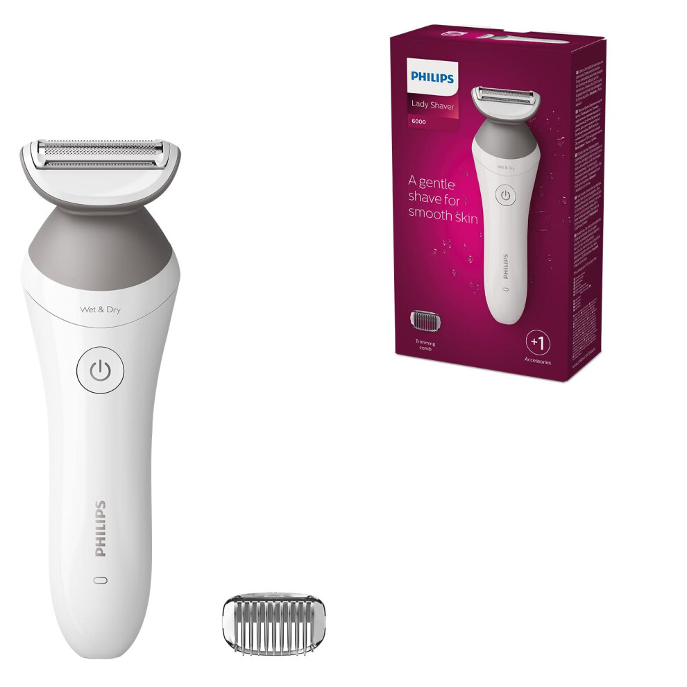 Philips Lady Shaver Series 6000 Brl126/00 Cordless With Wet And Dry Use, White