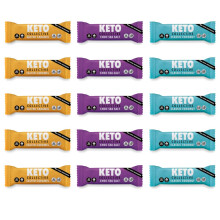Keto Bars - NEW RECIPE - 15x40g I 3g Net Carbs I Low Carb Snacks I High Fibre I Natural Ingredients I Source of Protein I Keto Snacks I Gluten Free I