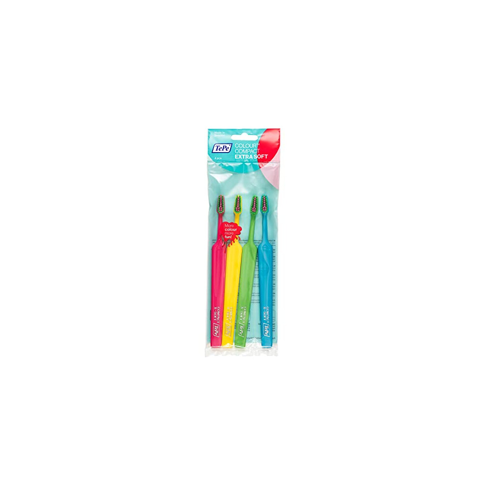 Colour Compact X-soft toothbrush for adults - Colourful brush with extra soft filaments for a precise and gentle tooth cleaning, whiter and healthier