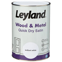 Leyland Wood & Metal Quick Dry Satin - Brilliant White, 1.25 L (Model 423430)