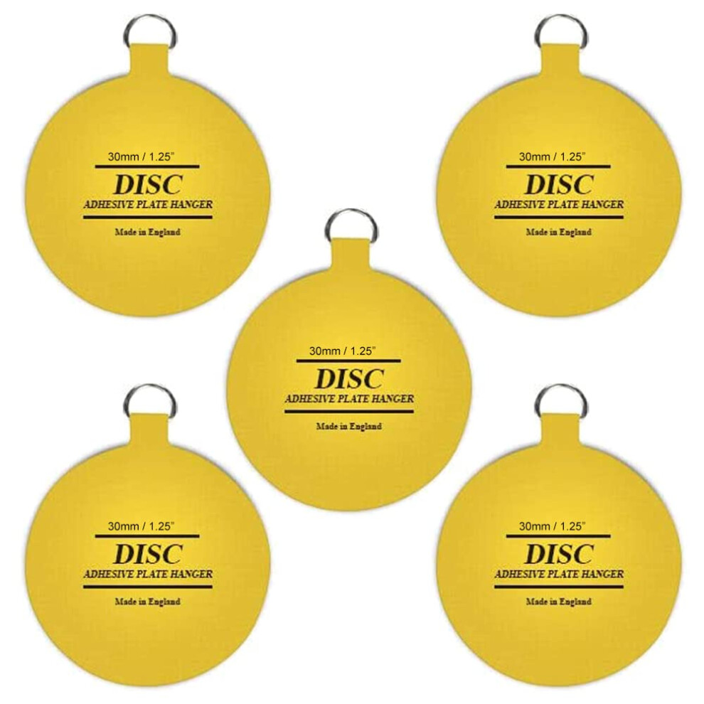Disc Plate Hanger For Walls- Strong Invisible Plate Holder Of Size 30Mm -Pack Of 5 Self Adhesive Stick On Hooks For Picture Plate Hanging Wall Plate 5060948111447