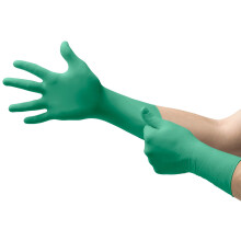 Ansell TouchNTuff 92-605 Wegwerphandschoenen van nitril voor chemische, mechanische en voedseltoepassingen, ongepoederd, Groen Maat