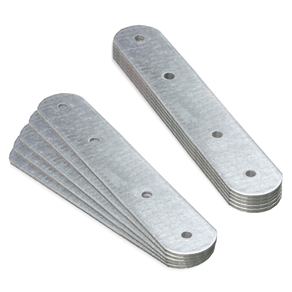 10 X Connecting Plates (150 X 25 X 2) Straight Repair Joining Fixing Mending Flat Bracket Brace Shelf Support Metal Galvanised Connector 646648139902