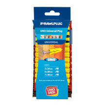 Uno Universal Wall Plugs Set 6, 7, 8 mm | Rawl Plugs for Plasterboard, Masonry, Brick, Concrete | Solid Wall Plug Anti Rotation Features |