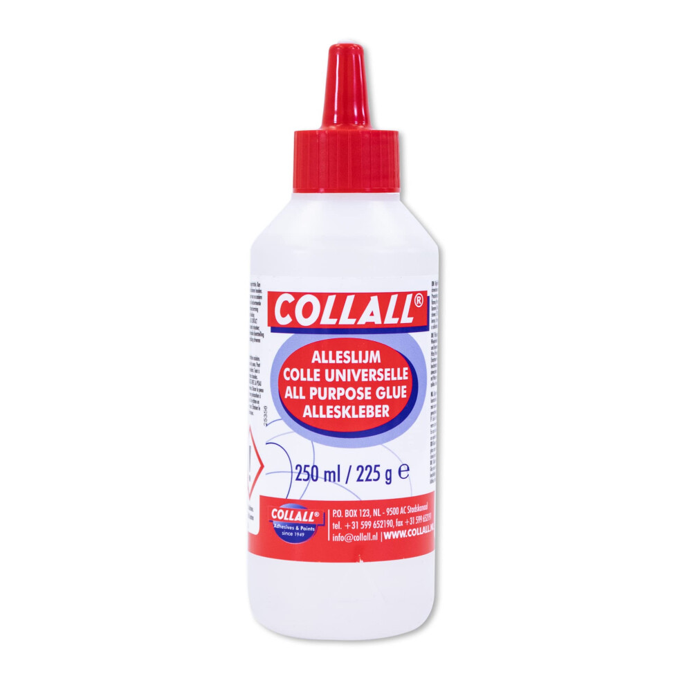 Collall All-Purpose Glue Colal250 - Crystal-Clear, Fast-Drying Adhesive For Paper, Card, Cork, Wood, Glass & More (Adults & Kids)